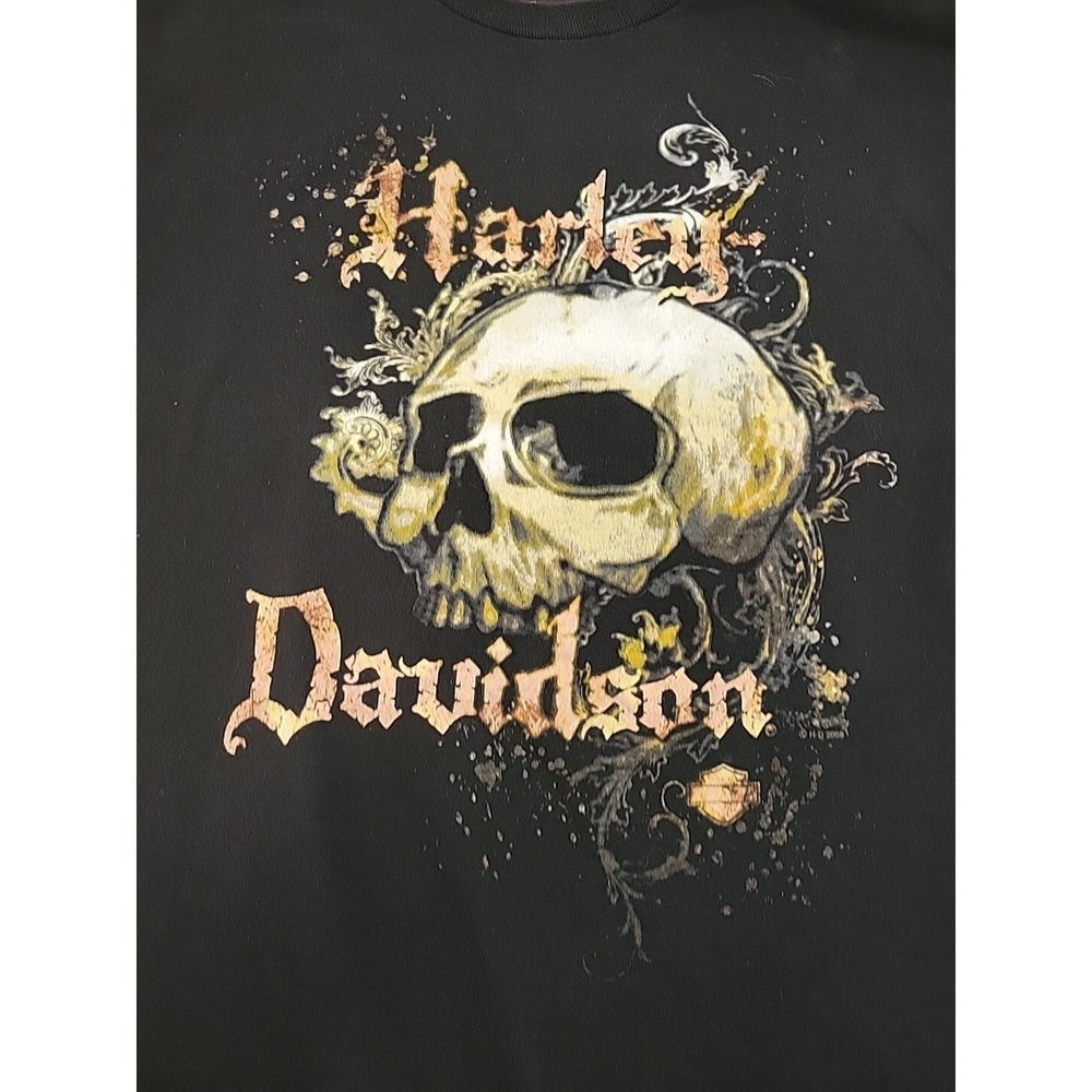 Harley Davidson T Shirt Mens 2XL Black Bahamas 2009 Skull Cotton - Picture 2 of 7